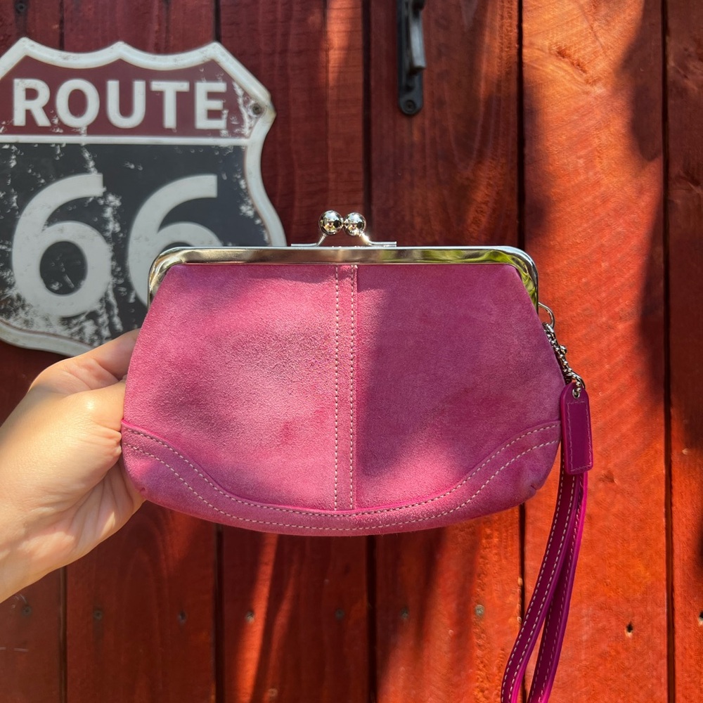 Vintage Y2K COACH Suege Clutch Bag